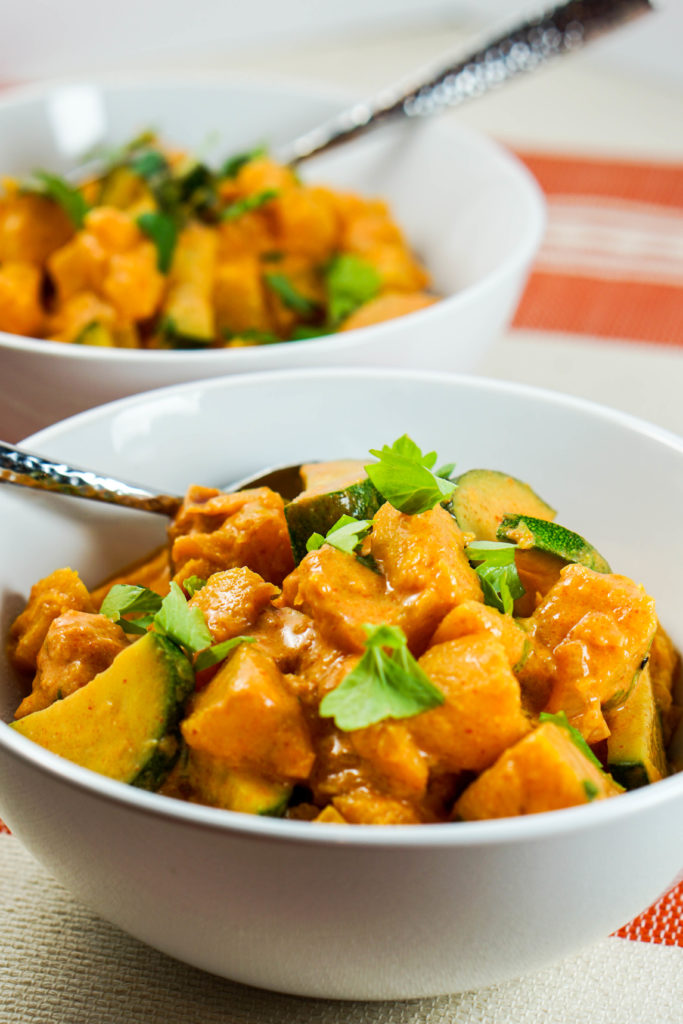 Pumpkin Coconut Curry Recipe - Healthy clean eating curry recipe using real whole food. Great served by itself or over rice or zoodles.