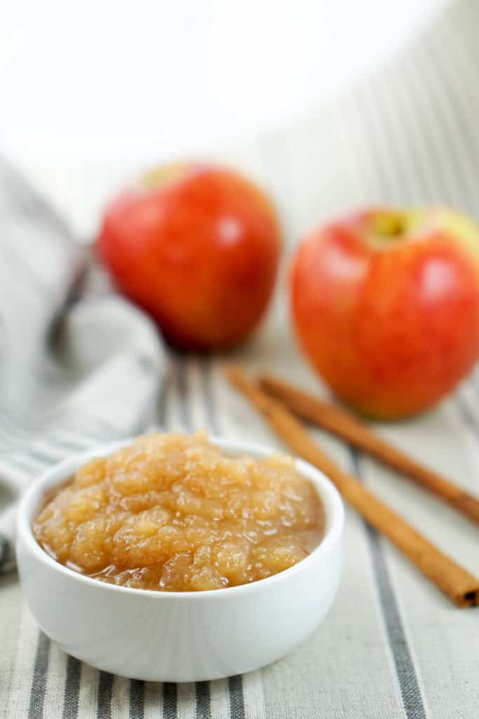 Apple Butter Recipe - A perfect and healthy spread made from just apples, salt and a dash of cinnamon. Spread on toast, muffins, pancakes, or just by itself