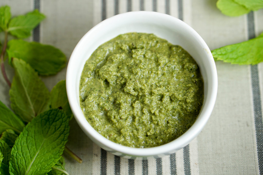 Quick 5 minute Mint Chutney recipe using only 5 ingredients. Healthy, gluten free, dairy free, and a great way to use leftover herbs. 