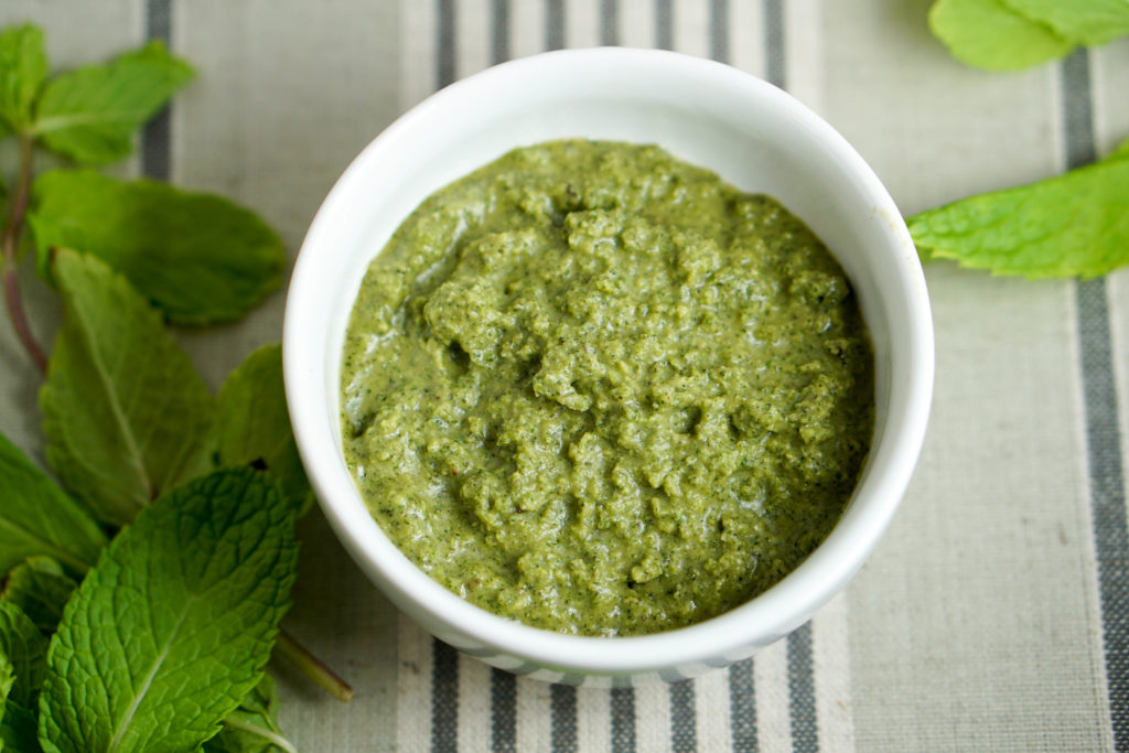 Quick 5 minute Mint Chutney recipe using only 5 ingredients. Healthy, gluten free, dairy free, and a great way to use leftover herbs.