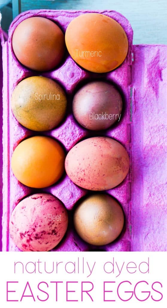 Naturally dyed Easter eggs made with homemade food coloring made from Real Food. 