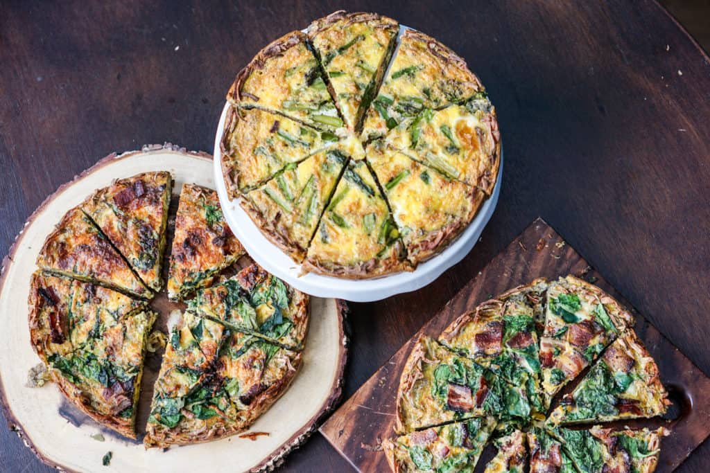 A perfect make ahead dish for any event: gluten free, dairy free, paleo, grain free bacon spinach quiche recipe is the answer to a healthy and easy brunch