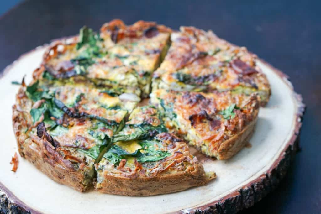 A perfect make ahead dish for any event: gluten free, dairy free, paleo, grain free bacon spinach quiche recipe is the answer to a healthy and easy brunch