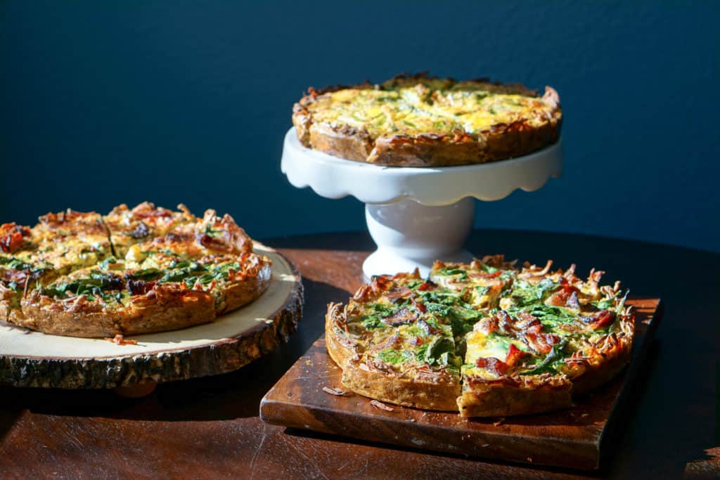 A perfect make ahead dish for any event: gluten free, dairy free, paleo, grain free bacon spinach quiche recipe is the answer to a healthy and easy brunch