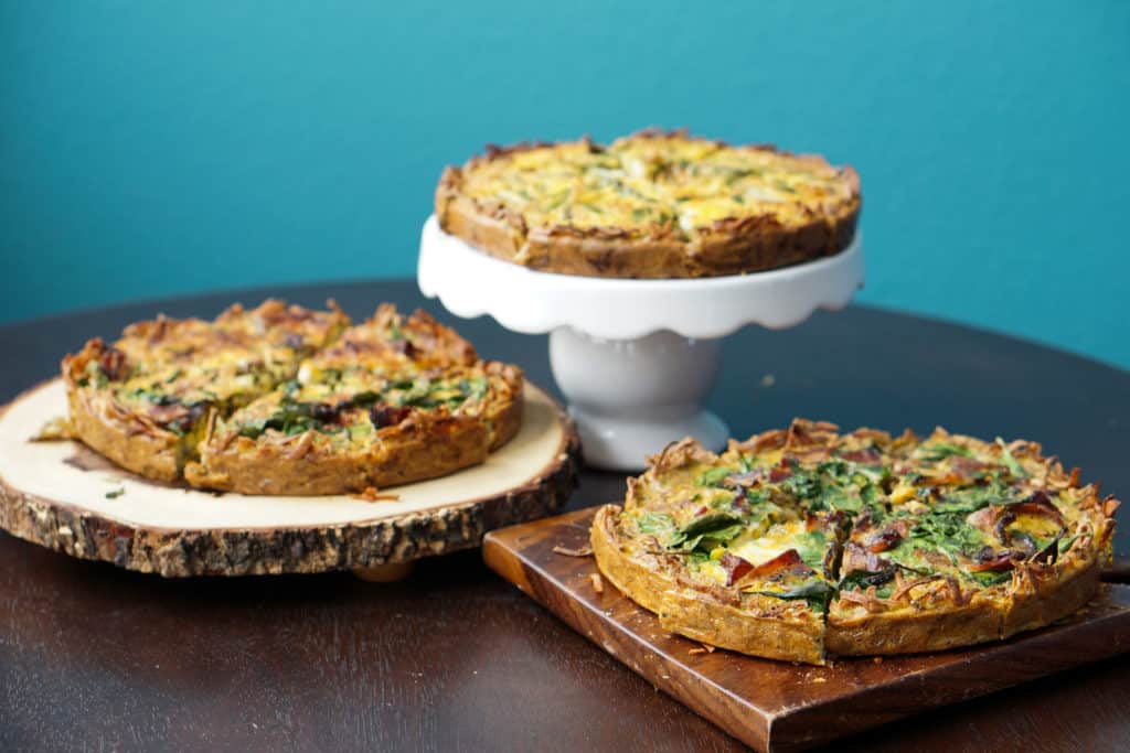 A perfect make ahead dish for any event: gluten free, dairy free, paleo, grain free bacon spinach quiche recipe is the answer to a healthy and easy brunch