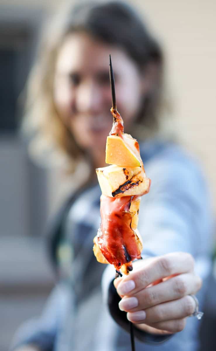 Grilled Cantaloupe Prosciutto Skewers with Mint Chutney Eat Your Way