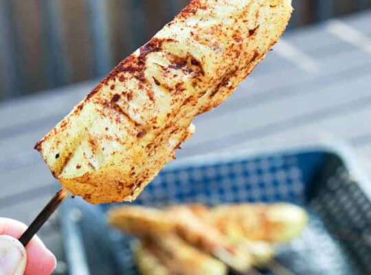 A healthy paleo BBQ option, this grilled pineapple skewers with cinnamon recipe has two ingredients: pineapple and cinnamon. Bring simple back to the backyard BBQ.