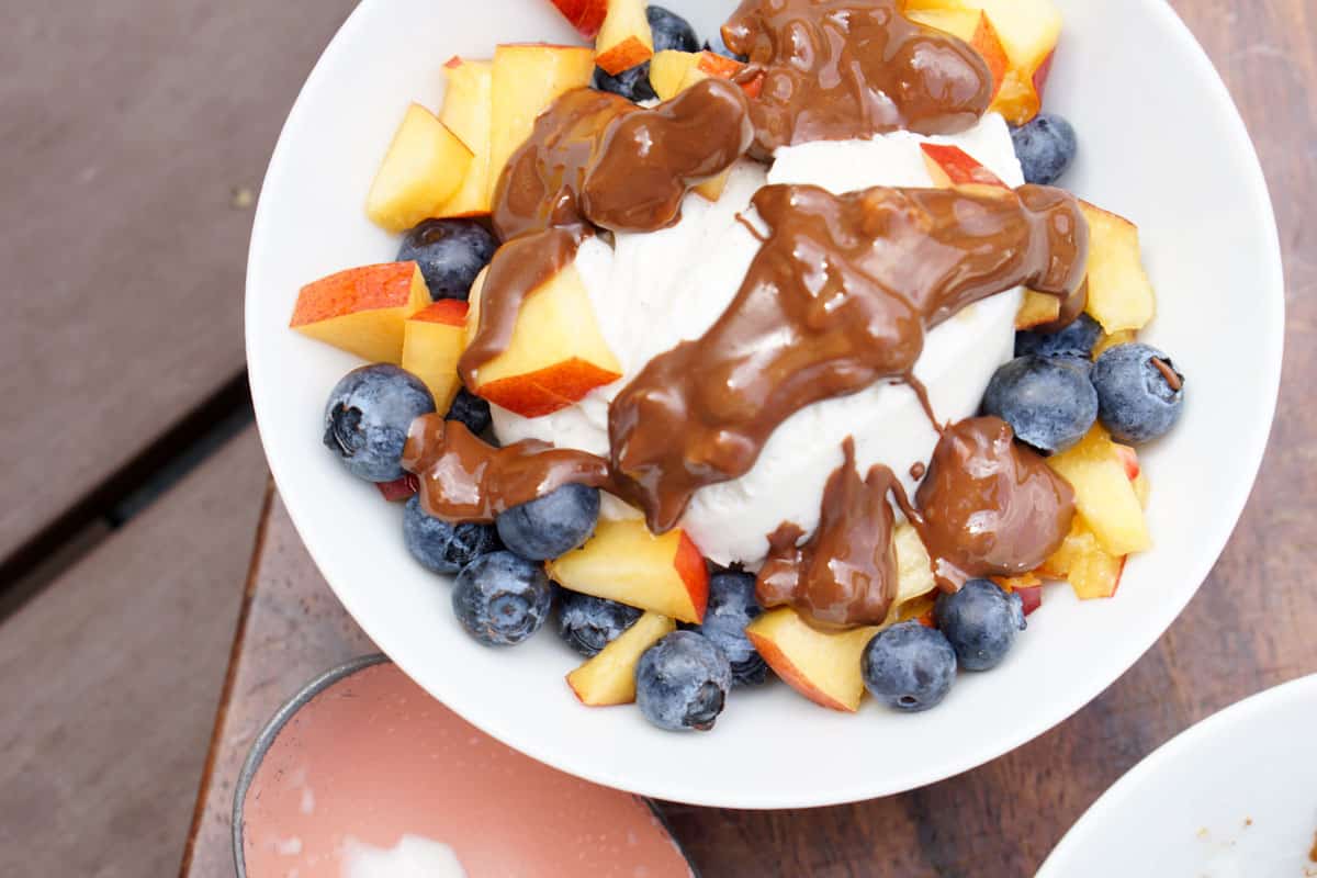 Coconut Berry Sundae with Homemade Peanut Butter Chocolate Drizzle ...