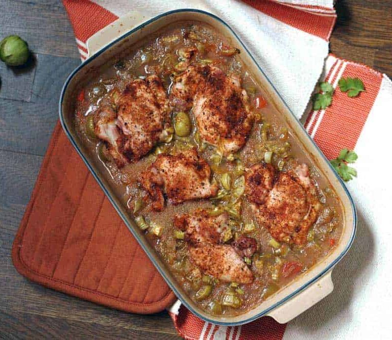 A foolproof recipe for weeknight dinners or to bring for a meal train, this amaranth and tomatillo chicken bake is loaded with protein, vitamins, and flavor.