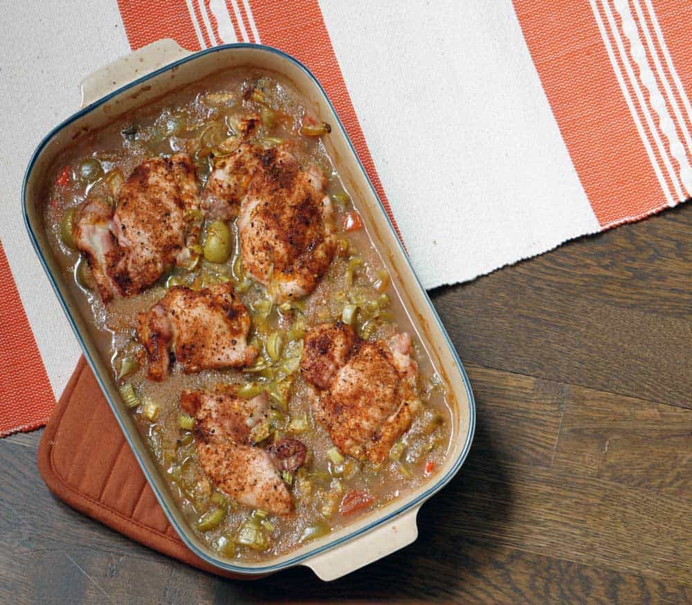 a new kind of casserole: healthy and hearty amaranth, black bean and tomatillo chicken bake