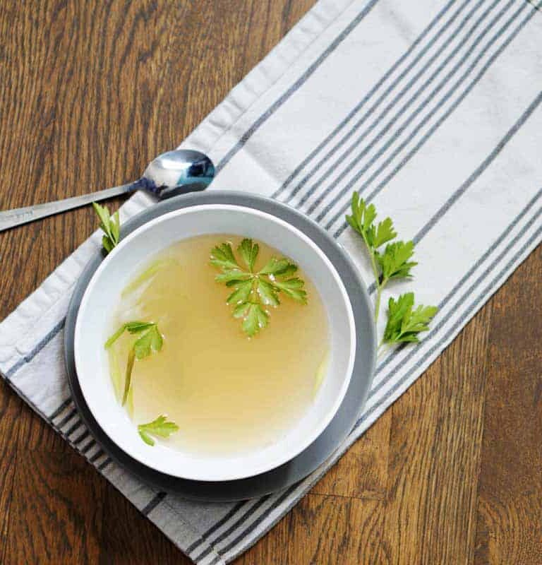 Simple bone broth, made at home with minutes of active time. Have 5 minutes? you can make bone broth from scratch