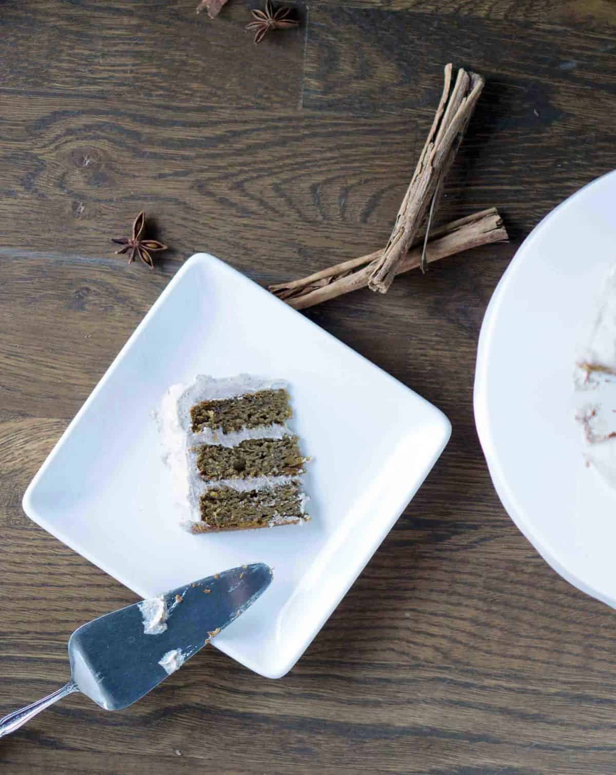 pumpkin spice cake with coconut whipe cream thats gluten free, dairy free, refined sugar free and fluffy delicious