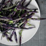 Truffle purple green beans is a healthy ketogenic and paleo side ready in 10 minutes and just 3 ingredients. Plus it is tie-dyed and super cool.