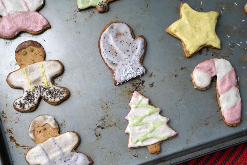 Healthy cut out cookies with 2 ingredient healthy blender frosting. 