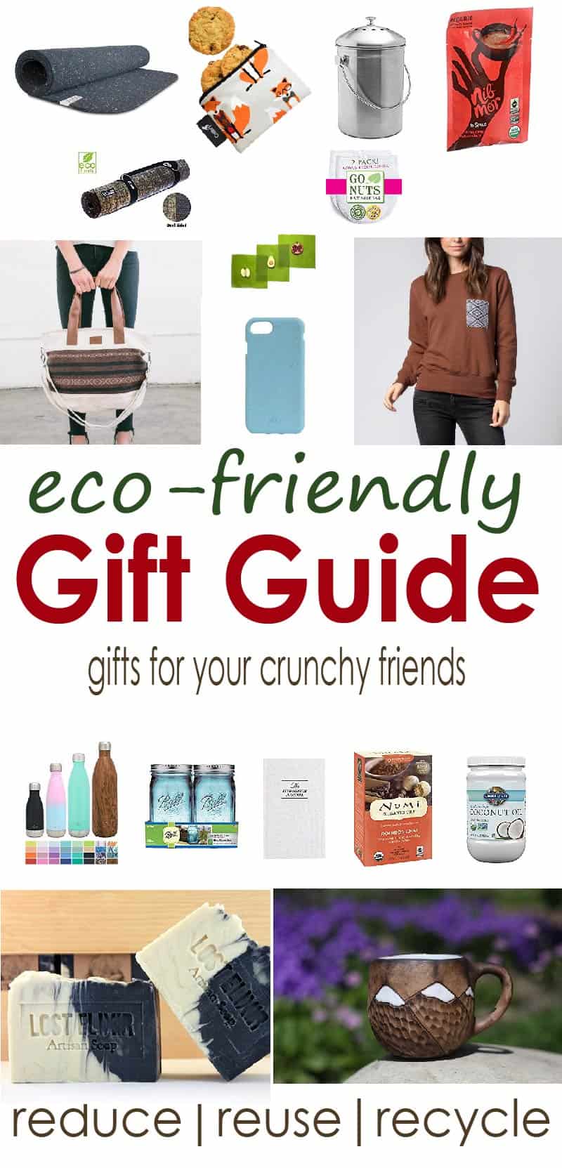 Made for your crunchy friend that's into meditation and saving the earth, these eco friendly gifts are recycled, hand made, and sustainable.