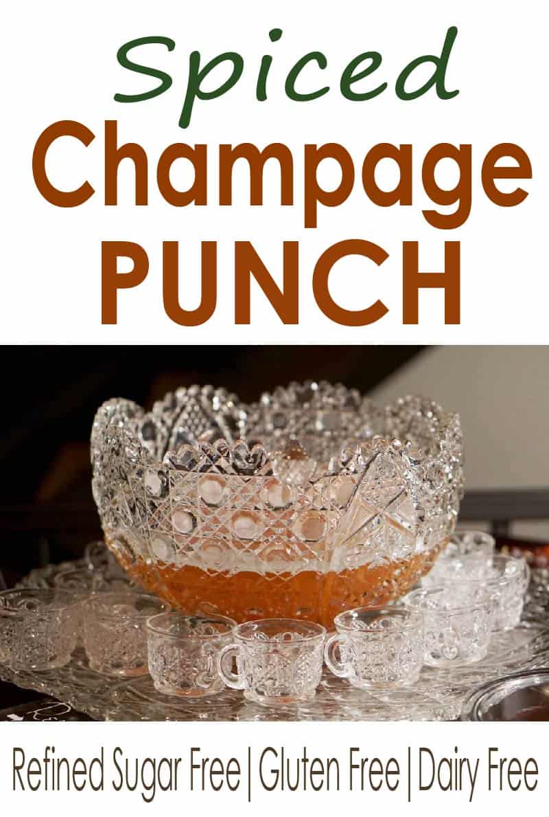 Steeped with cinnamon and clove, this spiced champagne punch mixes natural fruit flavors and bubbles for a delicious and less sugary punch with reduced potential for hangovers!