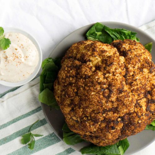 Harissa Roasted Cauliflower and Whipped Tahini Sauce-image