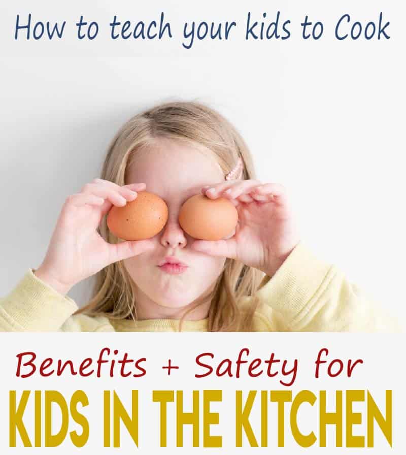 Getting kids in the kitchen and teaching them to cook real foods is the best way to create healthy habits, grow healthy adults, and foster independence. See this guide on the benefits and safety precautions when teaching your kids to cook. 