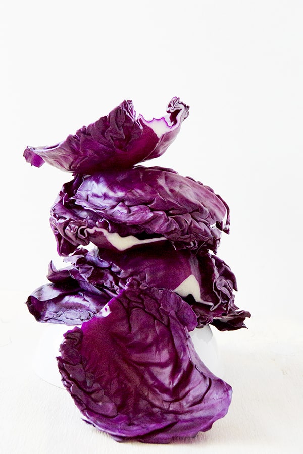 Purple Cabbage laves make an excellent shell for these chorizo cabbage tacos