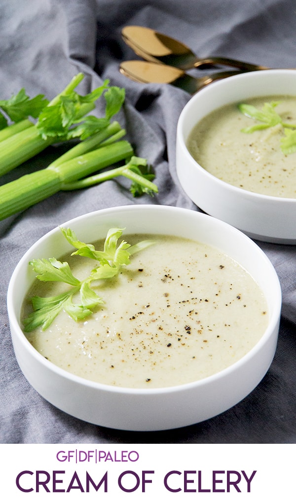 Cream of Celery soup sans cream. Life-changing gluten free and dairy free soup allows you to update favorite old recipes in a healthier way. It also makes a great side dish on its own. And is easy to make!