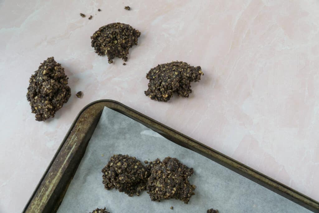 Dark Chocolate Peppermint No Bake Cookies