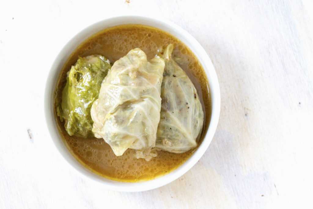 Stuffed Cabbage Rolls with Tomato Cream Sauce Recipe
